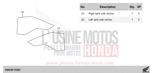 KIT,TANK SIDE STICKER CRF1100D3R de 2024